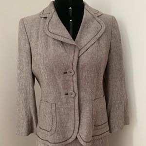 Full 2-piece tweed blazer skirt for women